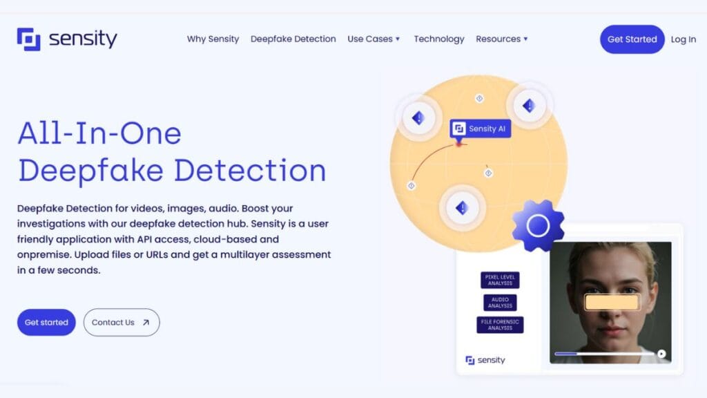 Sensity AI website