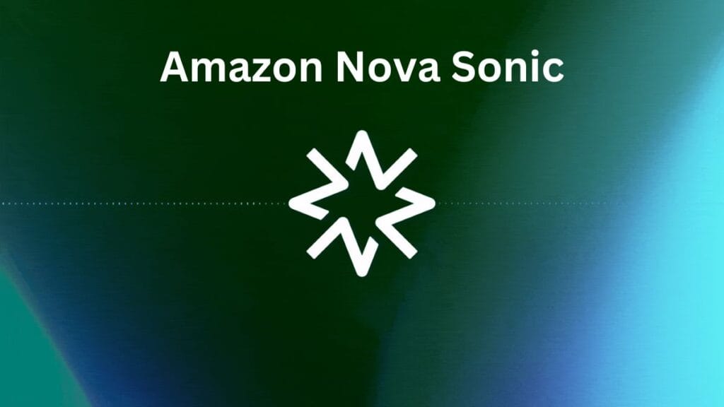 Amazon Nova Sonic voice AI model with sound waves visualization