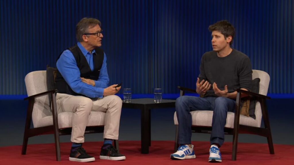 Sam Altman, the CEO of OpenAI in conversation with head of TED Chris Anderson
