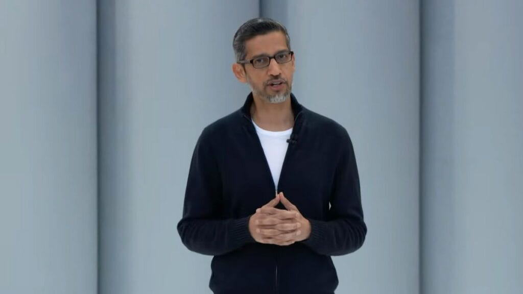 Google I/O 2025 conference stage showing real-time multimodal AI demonstrations
